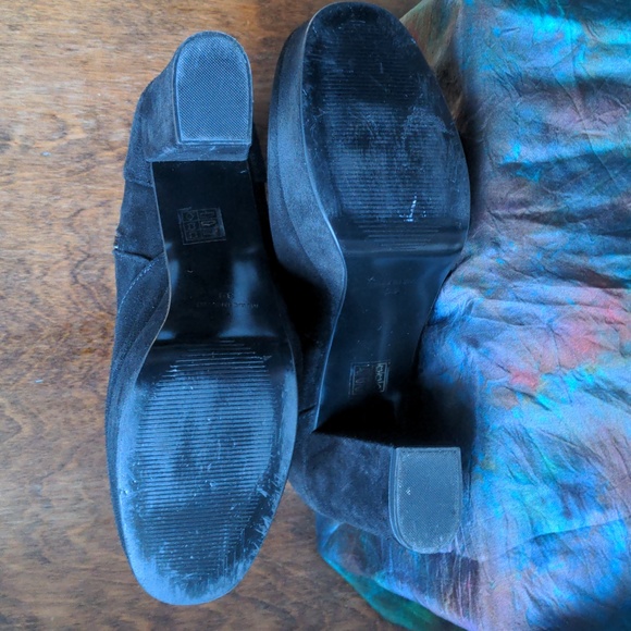 L'intervalle Leather Embroidered Floral Suede Platform Ankle Boots 39 - Picture 7 of 9